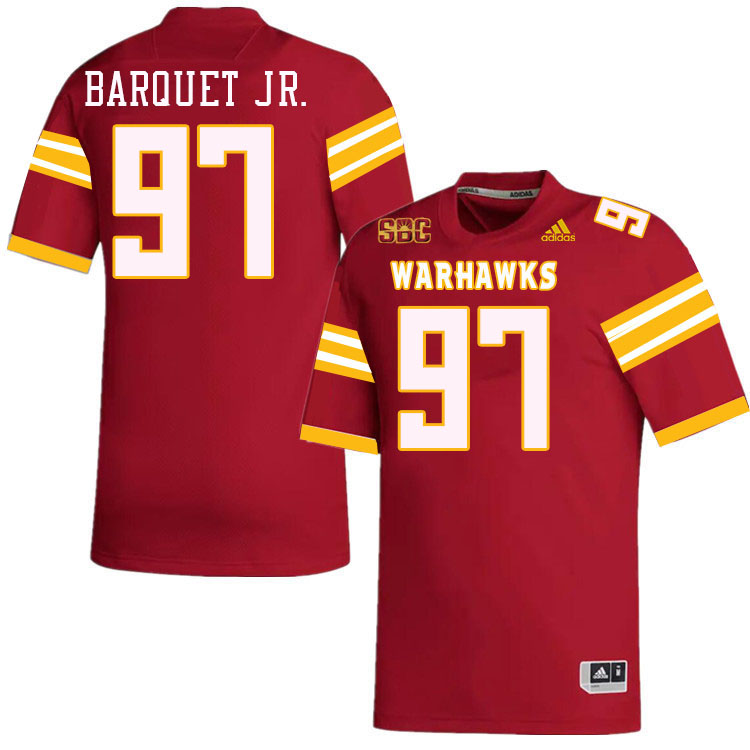 #97 Earl Barquet Jr. Louisiana-Monroe Warhawks College Football Jerseys Stitched-Red